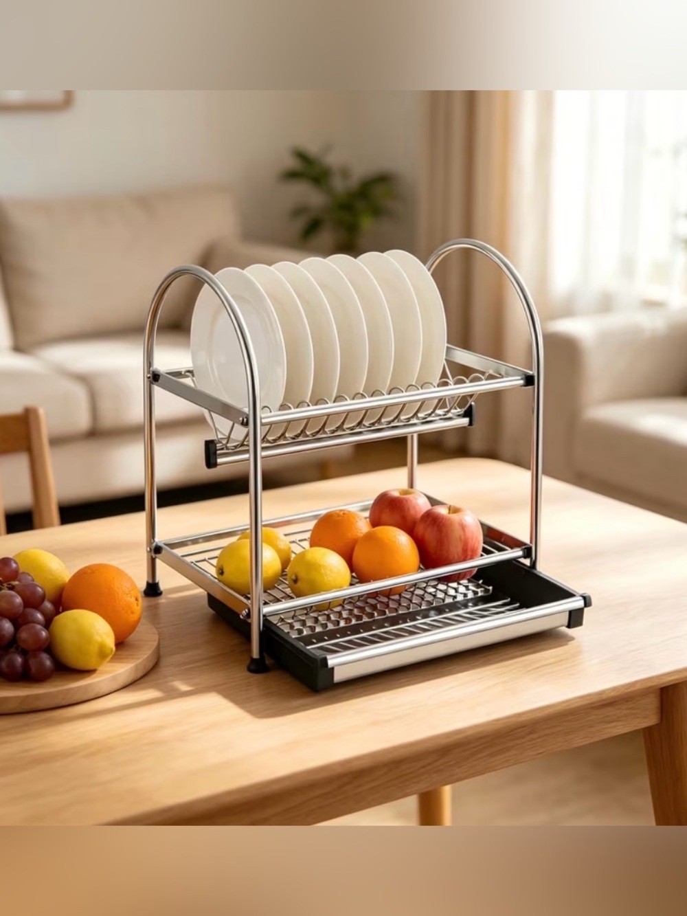 Chrome 2-Tier Dish Drying Rack - Home Kitchen - Picture 6 of 6